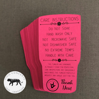 Tumbler Care Cards