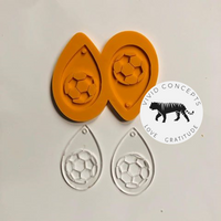 Soccer Ball Droplet Earrings Silicone Mold