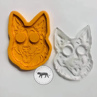 Pointy Eared German Shepard Face Silicone Mold