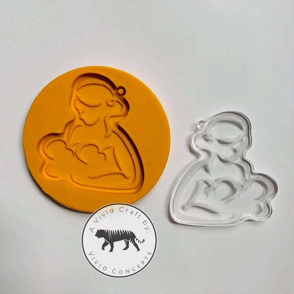 Breast Feeding Mother Twins Silicone Mold