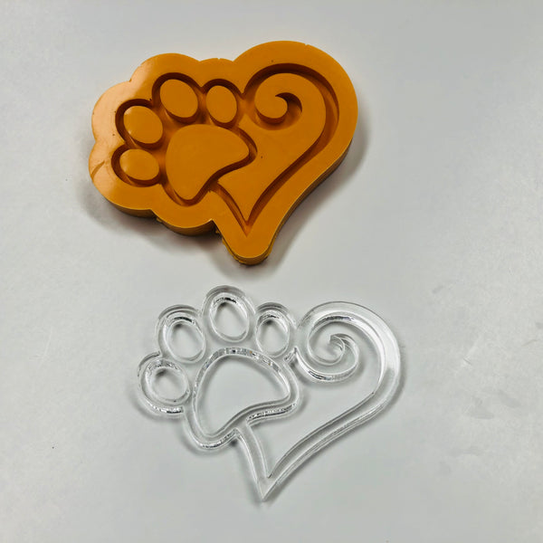 Paw Heart Outline Silicone Mold