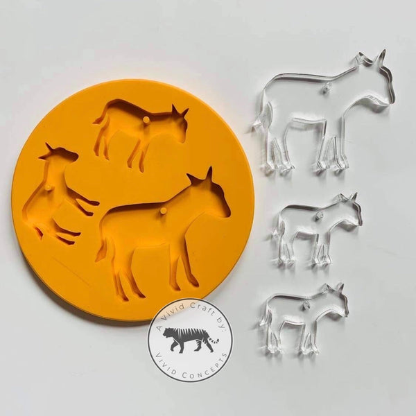 Donkey Burro Family Silicone Mold Set
